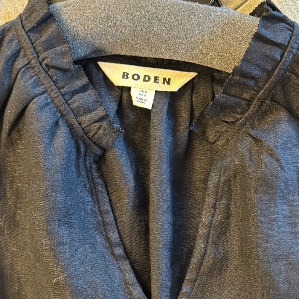 Boden black linen Blouse